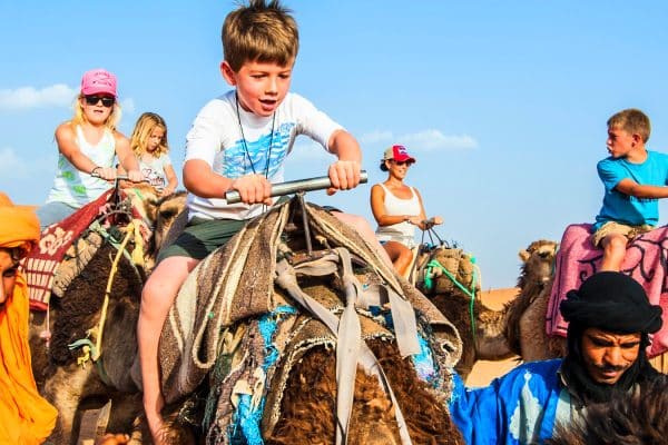 kids camel ride morocco